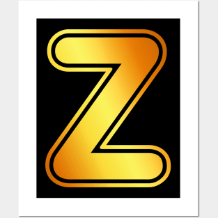 Z Golden Letter Posters and Art